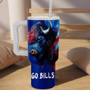 Buffalo Bills Mascot NFL Custom Stanley Quencher 30oz-40oz Stainless Steel Tumbler Hot And Cold Tumbler