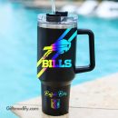 Buffalo Bills NFL Hologram Logo Custom Stanley Quencher 30oz-40oz Stainless Steel Tumbler Hot And Cold Tumbler