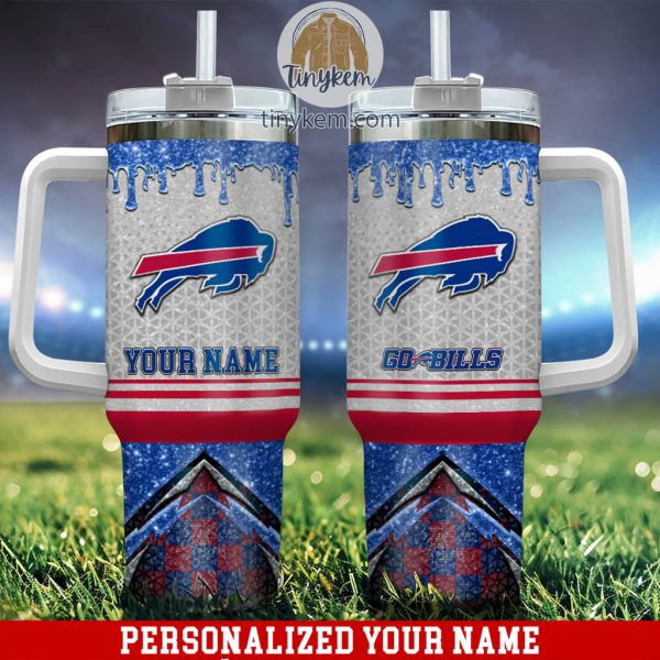 Buffalo Bills Glitter NFL Custom Stanley Quencher 30oz-40oz Stainless Steel Tumbler Hot And Cold Tumbler