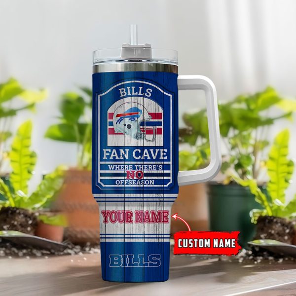 Buffalo Bills NFL Fan Cave Custom Stanley Quencher 30oz-40oz Stainless Steel Tumbler Hot And Cold Tumbler - Image 2