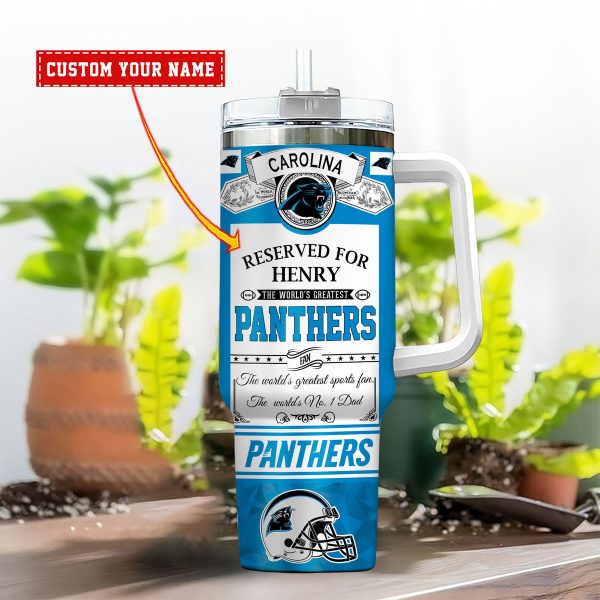 Carolina Panthers NFL Father's Day Custom Stanley Quencher 30oz-40oz Stainless Steel - Image 2