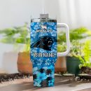 Carolina Panthers NFL Tropical Floral Custom Stanley Quencher 30oz-40oz Stainless Steel
