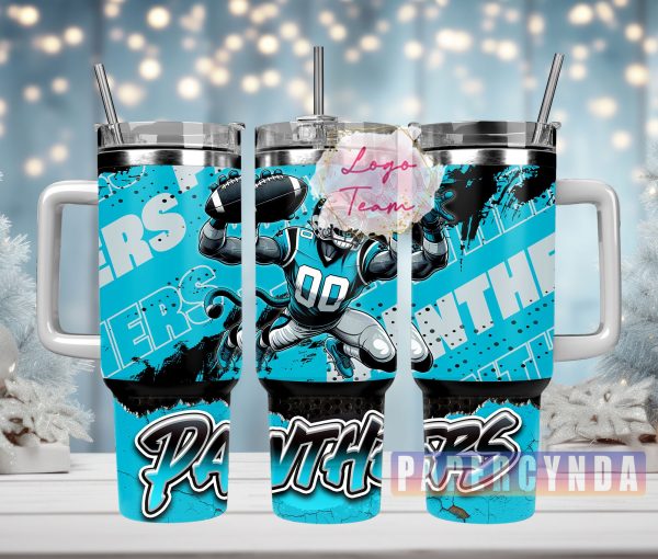 Carolina Panthers Custom Stanley Quencher 30oz-40oz Stainless Steel Tumbler Hot And Cold Tumbler