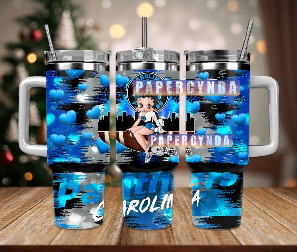 Carolina Panthers Custom Stanley Quencher 30oz-40oz Stainless Steel Tumbler Hot And Cold Tumbler