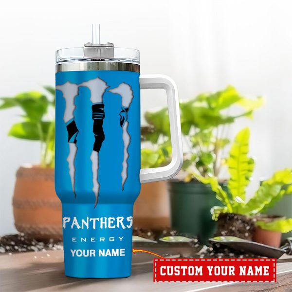 Carolina Panthers NFL Energy Nutrition Facts Custom Stanley Quencher 30oz-40oz Stainless Steel Tumbler Hot And Cold Tumbler - Image 2