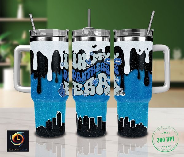 North Carolina Panthers NFL Glitter Custom Stanley Quencher 30oz-40oz Stainless Steel Tumbler Hot And Cold Tumbler