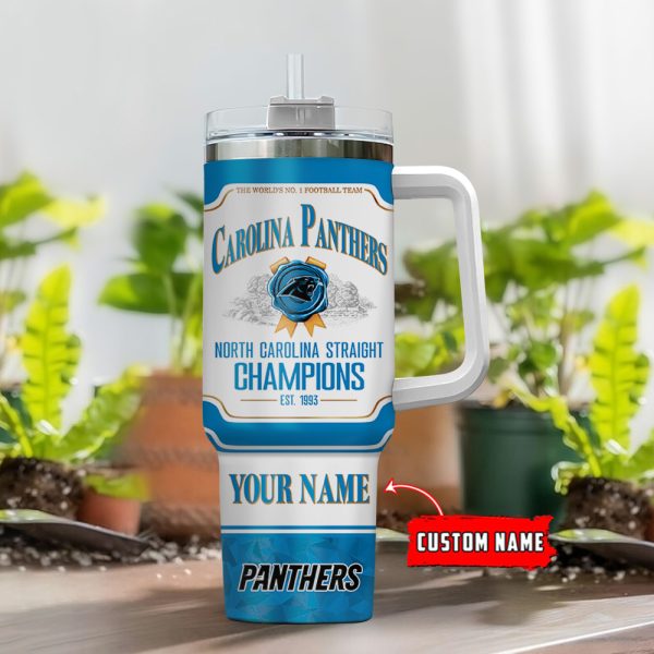 Carolina Panthers NFL Jim Beam Custom Stanley Quencher 30oz-40oz Stainless Steel Tumbler Hot And Cold Tumbler - Image 2