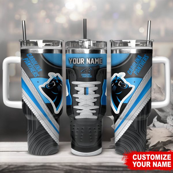 Carolina Panthers NFL Sneaker Custom Stanley Quencher 30oz-40oz Stainless Steel Tumbler Hot And Cold Tumbler