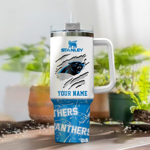 Carolina Panthers NFL Custom Stanley Quencher 30oz-40oz Stainless Steel Tumbler Hot And Cold Tumbler - Image 2