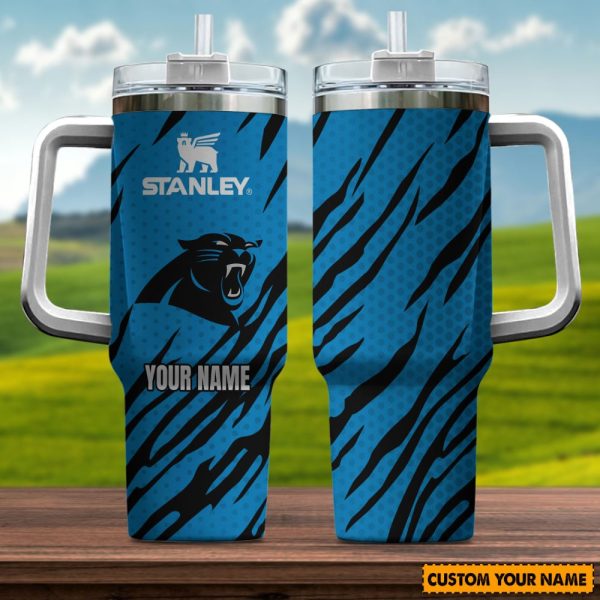 Carolina Panthers NFL Custom Stanley Quencher 30oz-40oz Stainless Steel Tumbler Hot And Cold Tumbler