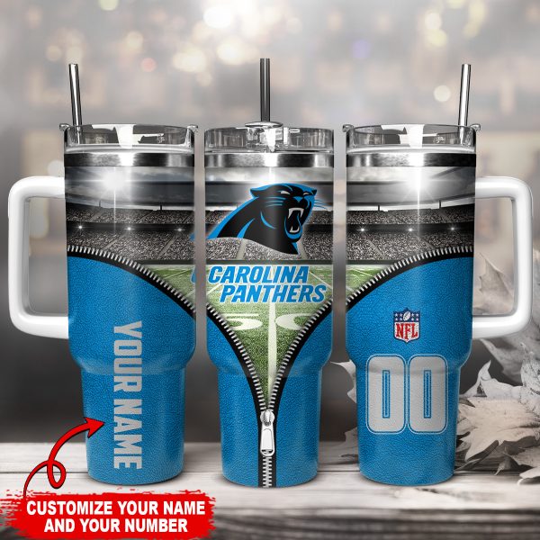 Carolina Panthers NFL Custom Stanley Quencher 30oz-40oz Stainless Steel Tumbler Hot And Cold Tumbler