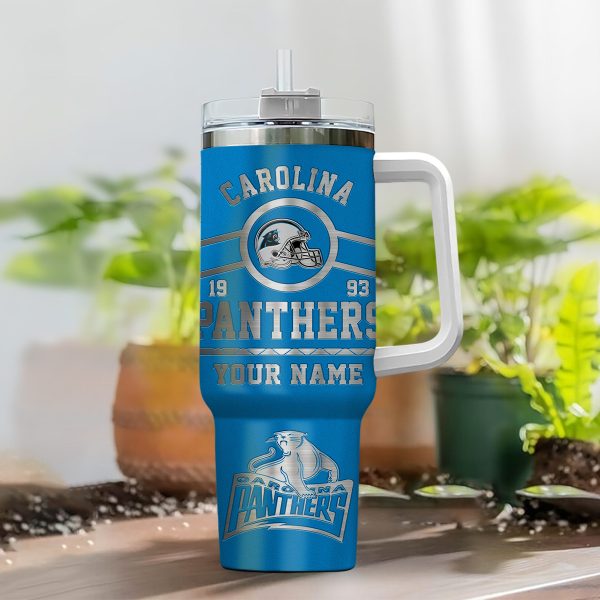 Carolina Panthers NFL Custom Stanley Quencher 30oz-40oz Stainless Steel Tumbler Hot And Cold Tumbler - Image 2
