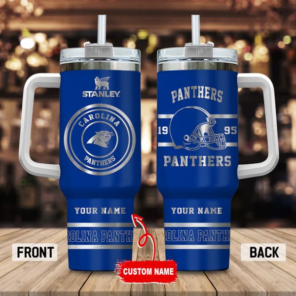 Carolina Panthers NFL Custom Stanley Quencher 30oz-40oz Stainless Steel Tumbler Hot And Cold Tumbler