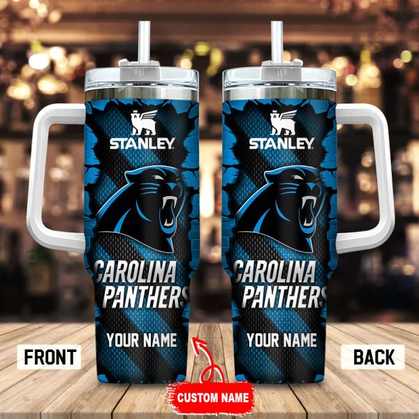 Carolina Panthers NFL Custom Stanley Quencher 30oz-40oz Stainless Steel Tumbler Hot And Cold Tumbler