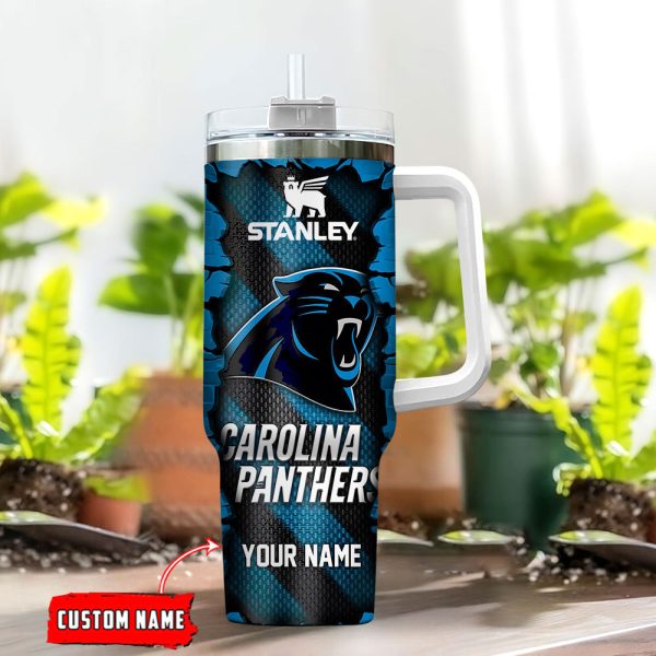 Carolina Panthers NFL Custom Stanley Quencher 30oz-40oz Stainless Steel Tumbler Hot And Cold Tumbler - Image 2