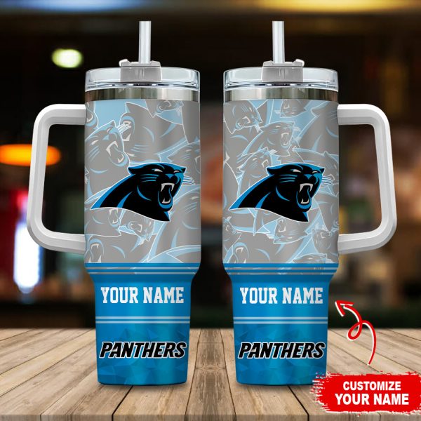 Carolina Panthers NFL Custom Stanley Quencher 30oz-40oz Stainless Steel Tumbler Hot And Cold Tumbler