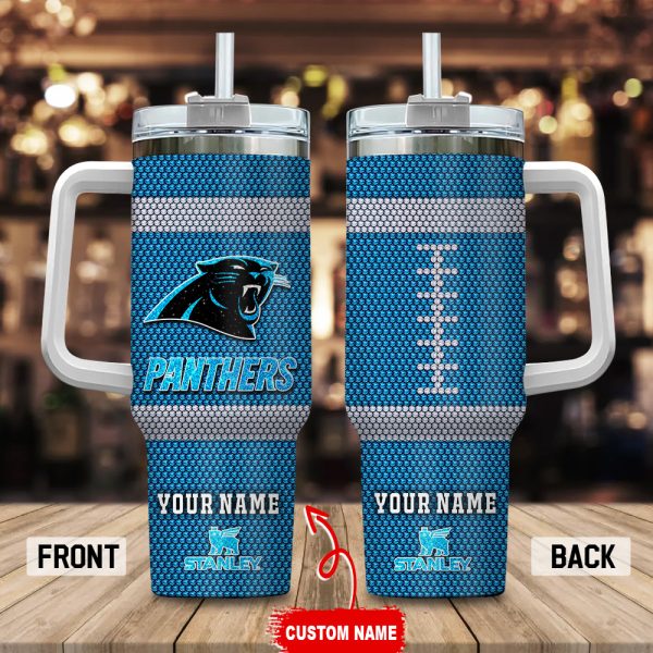 Carolina Panthers NFL Crystal Custom Stanley Quencher 30oz-40oz Stainless Steel Tumbler Hot And Cold Tumbler