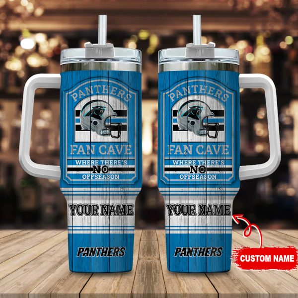 Carolina Panthers NFL Fan Cave Custom Stanley Quencher 30oz-40oz Stainless Steel Tumbler Hot And Cold Tumbler