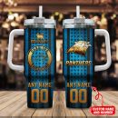 Carolina Panthers NFL Golden Logos US Flag Custom Stanley Quencher 30oz-40oz Stainless Steel Tumbler Hot And Cold Tumbler