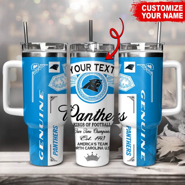 Carolina Panthers NFL Kings Of Football Custom Stanley Quencher 30oz-40oz Stainless Steel Tumbler Hot And Cold Tumbler