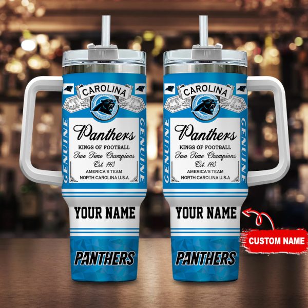 Carolina Panthers NFL Kings of Football Custom Stanley Quencher 30oz-40oz Stainless Steel Tumbler Hot And Cold Tumbler