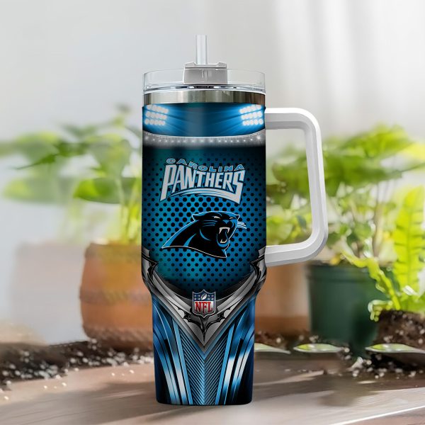 Carolina Panthers NFL Nutrition Facts Custom Stanley Quencher 30oz-40oz Stainless Steel Tumbler Hot And Cold Tumbler - Image 2