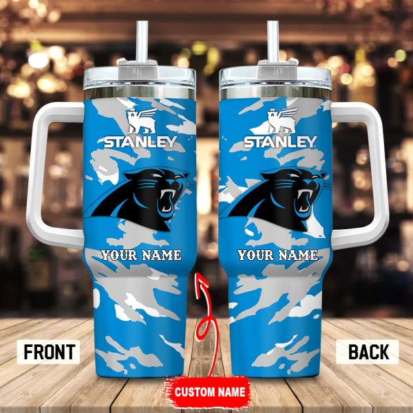 Carolina Panthers NFL Custom Stanley Quencher 30oz-40oz Stainless Steel Tumbler Hot And Cold Tumbler