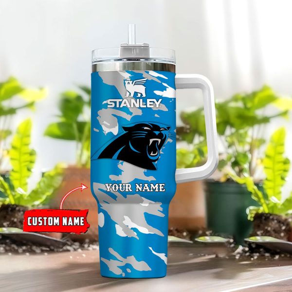 Carolina Panthers NFL Custom Stanley Quencher 30oz-40oz Stainless Steel Tumbler Hot And Cold Tumbler - Image 2