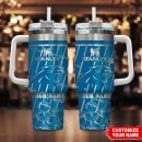 Carolina Panthers NFL Silver Custom Stanley Quencher 30oz-40oz Stainless Steel Tumbler Hot And Cold Tumbler