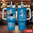 Carolina Panthers NFL Silver Logo Custom Stanley Quencher 30oz-40oz Stainless Steel Tumbler Hot And Cold Tumbler