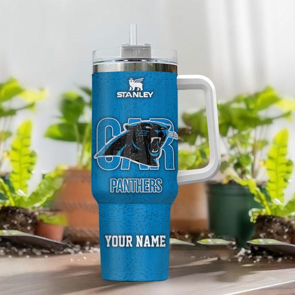 Carolina Panthers NFL 3D Logo Custom Stanley Quencher 30oz-40oz Stainless Steel Tumbler Hot And Cold Tumbler - Image 2