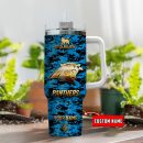 Carolina Panthers NFL Camouflage Golden Logo Custom Stanley Quencher 30oz-40oz Stainless Steel Tumbler Hot And Cold Tumbler