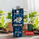 Carolina Panthers NFL Camouflage Silver Logo Custom Stanley Quencher 30oz-40oz Stainless Steel Tumbler Hot And Cold Tumbler