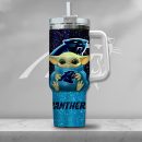 NFL Carolina Panthers Baby Yoda Custom Stanley Quencher 30oz-40oz Stainless Steel Tumbler Hot And Cold Tumbler