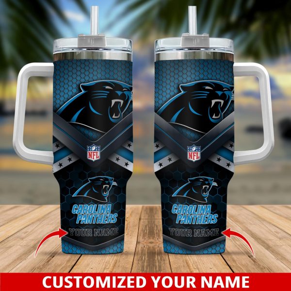 Carolina Panthers NFL Custom Stanley Quencher 30oz-40oz Stainless Steel Tumbler Hot And Cold Tumbler