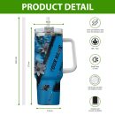 Carolina Panthers NFL Custom Stanley Quencher 30oz-40oz Stainless Steel Tumbler Hot And Cold Tumbler