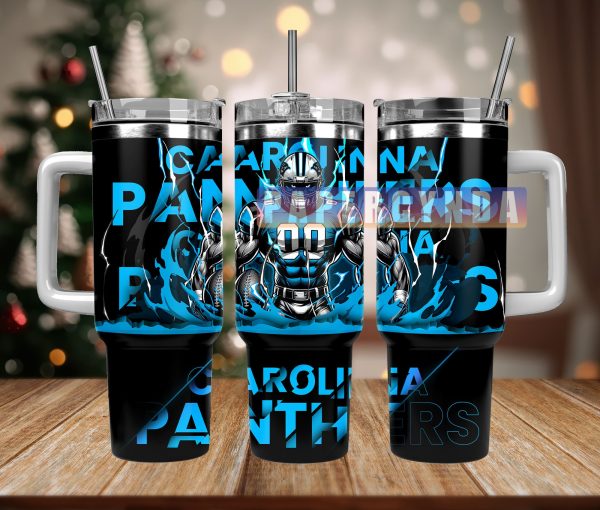 Carolina Panthers Custom Stanley Quencher 30oz-40oz Stainless Steel Tumbler Hot And Cold Tumbler