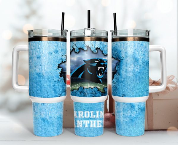 Carolina Panthers NFL Custom Stanley Quencher 30oz-40oz Stainless Steel Tumbler Hot And Cold Tumbler