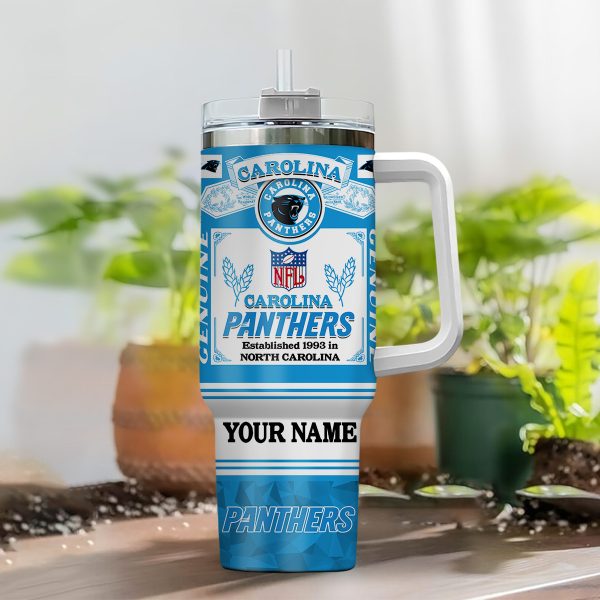 Carolina Panthers NFL Custom Stanley Quencher 30oz-40oz Stainless Steel Tumbler Hot And Cold Tumbler - Image 2