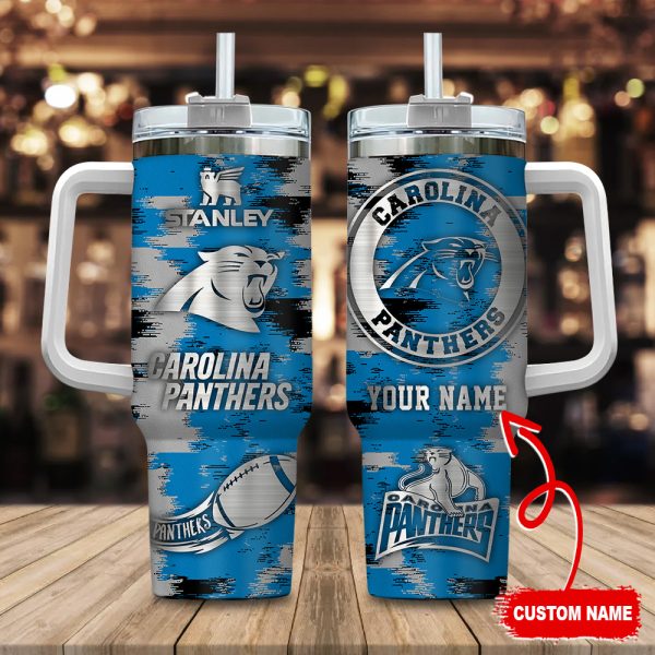 Carolina Panthers NFL Custom Stanley Quencher 30oz-40oz Stainless Steel Tumbler Hot And Cold Tumbler