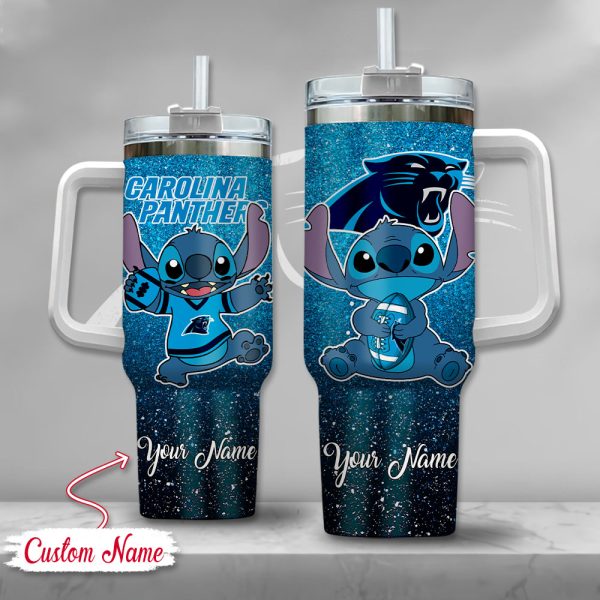 Carolina Panthers NFL Custom Stanley Quencher 30oz-40oz Stainless Steel Tumbler Hot And Cold Tumbler