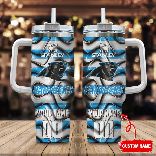 Carolina Panthers NFL Custom Stanley Quencher 30oz-40oz Stainless Steel Tumbler Hot And Cold Tumbler