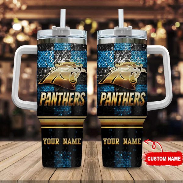 Carolina Panthers NFL Custom Stanley Quencher 30oz-40oz Stainless Steel Tumbler Hot And Cold Tumbler