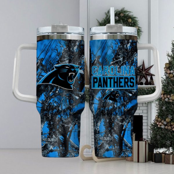 Carolina Panthers NFL Custom Stanley Quencher 30oz-40oz Stainless Steel Tumbler Hot And Cold Tumbler