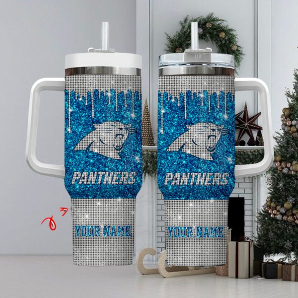 Carolina Panthers NFL Custom Stanley Quencher 30oz-40oz Stainless Steel Tumbler Hot And Cold Tumbler