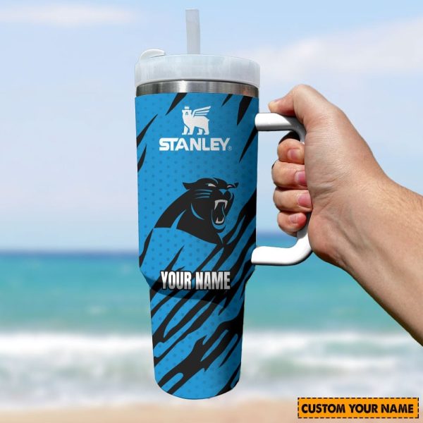 Carolina Panthers NFL Custom Stanley Quencher 30oz-40oz Stainless Steel Tumbler Hot And Cold Tumbler