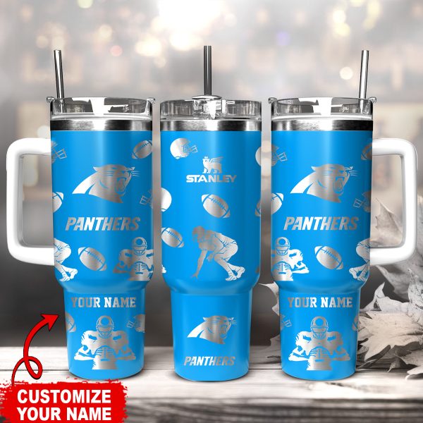 Carolina Panthers NFL Custom Stanley Quencher 30oz-40oz Stainless Steel Tumbler Hot And Cold Tumbler