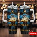Carolina Panthers NFL Glitter Golden Logo Custom Stanley Quencher 30oz-40oz Stainless Steel Tumbler Hot And Cold Tumbler