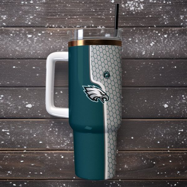 Philadelphia Eagles NFL Custom Stanley Quencher 30oz-40oz Stainless Steel Tumbler Hot And Cold Tumbler - Image 2