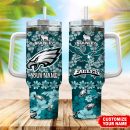 Philadelphia Eagles NFL Tropical Floral Custom Stanley Quencher 30oz-40oz Stainless Steel